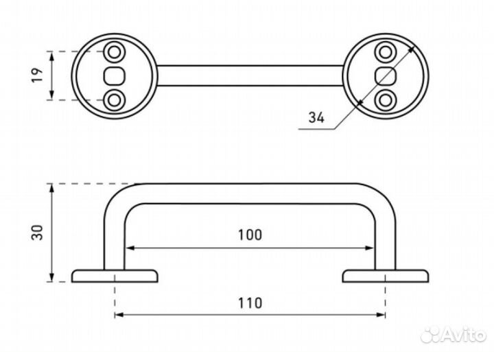 Ручка-скоба белая