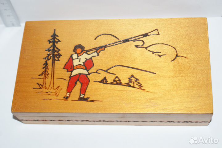 Шкатулка Карпаты ручная роспись СССР 1950 г