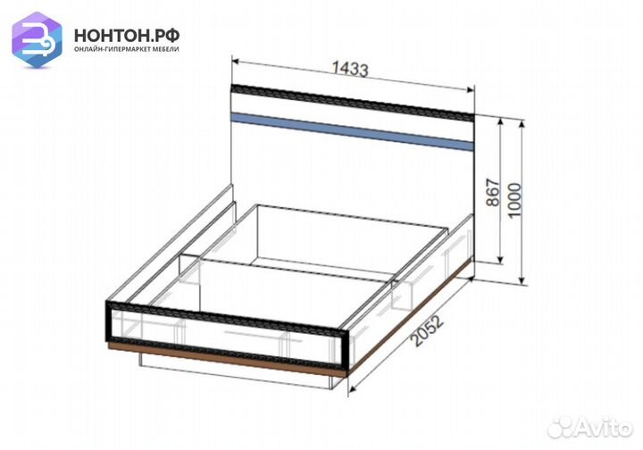 Кровать Соло белый глянец / венге