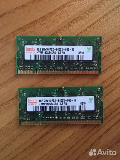 2 шт. Оперативная память SO-dimm DDR2 1gb