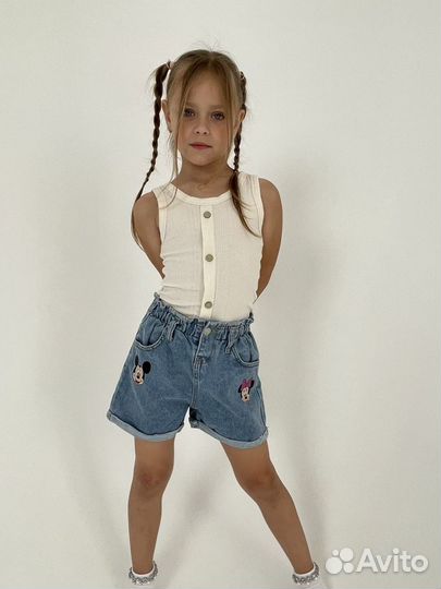 Детские новые джинсовый шорты Zara 104-116