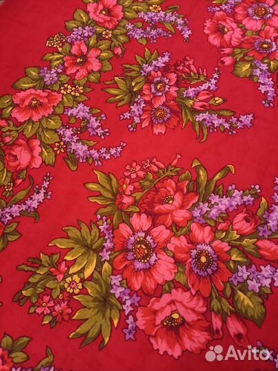 Павловопосадский шерстяной платок (Новый)