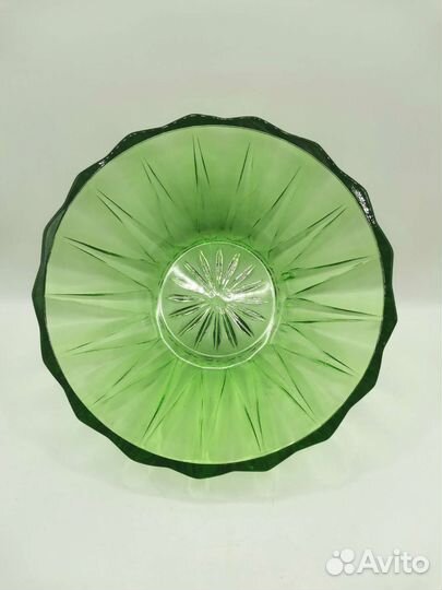 Салатник Цветное зелёное стекло СССР
