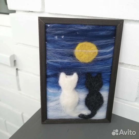 Картина шерстью