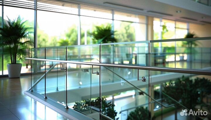 Стеклянные ограждения лестниц