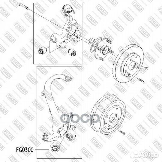 Сайлентблок заднего кулака зад FG0300 fixar