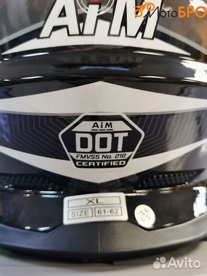 Шлем кроссовый AiM JK803S White/Black