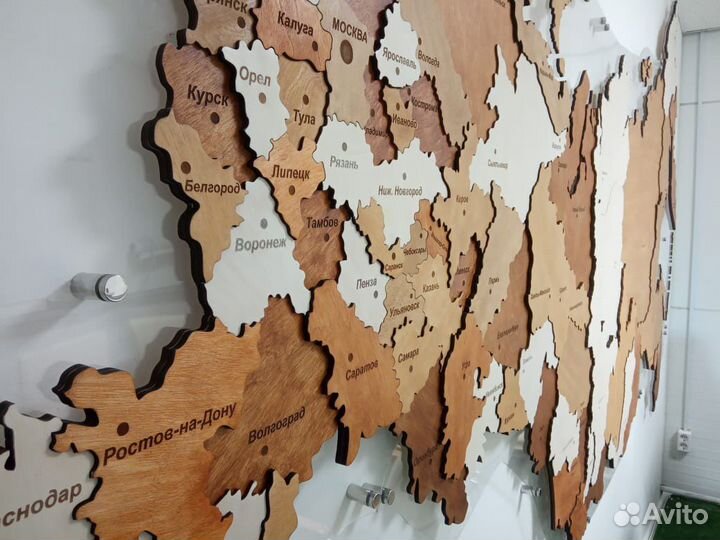 Карта России из дерева
