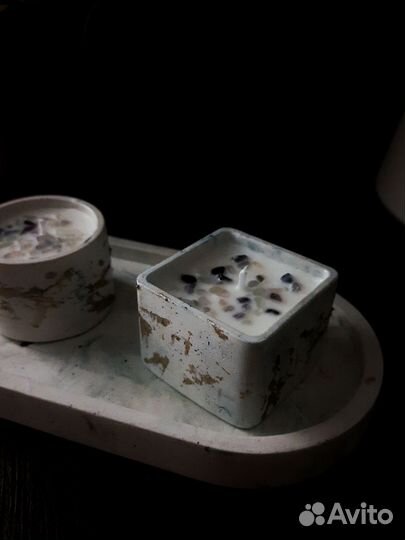 Свечи с натуральными камнями