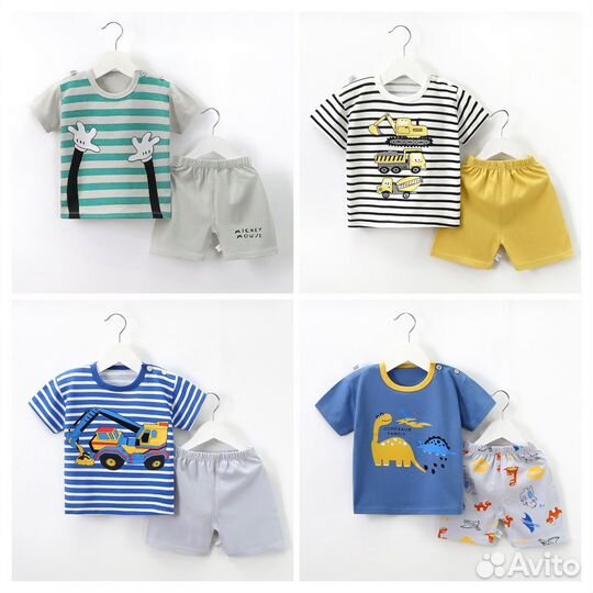 Хлопковые детские костюмы на лето