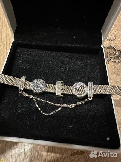 Серьги Pandora,браслет, шармы,серьги Tous