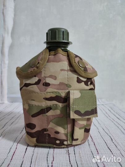 Фляга с котелком в чехле, камуфляж