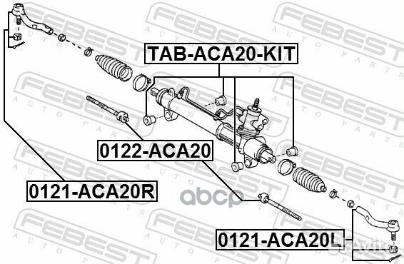 TAB-ACA20-KIT сайлентблок рулевой рейки к-кт T