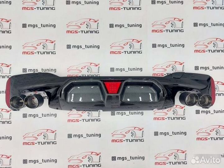 Диффузор G30 M5 CS под карбон LED стоп + Akrapovic