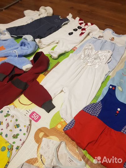 Большой пакет вещей на мальчика от 0 до 74