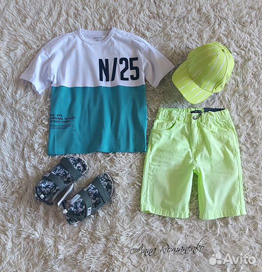 Зара Zara Reserved H&M Шорты Футболка Сандалии