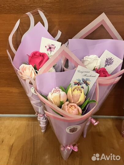 Букет из мыльных роз