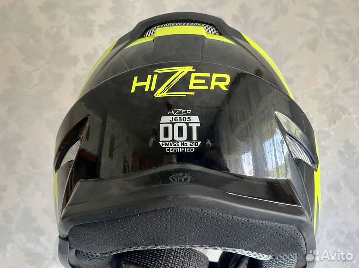 Шлем кроссовый эндуро hizer + Очки для мотокросса