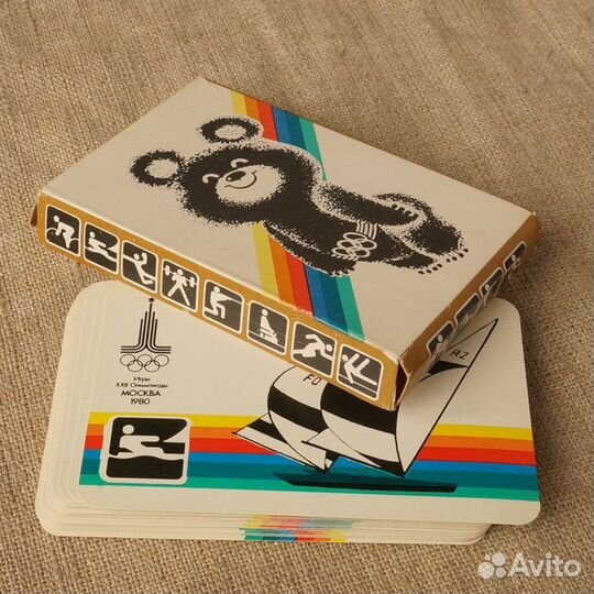 Календарик Олимпиада-80 Олимпийский мишка СССР