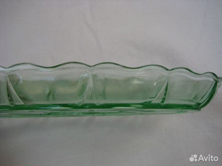 Рыбница селедочница зеленое стекло СССР