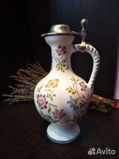 Кувшин Германия Прованс керамика, олово