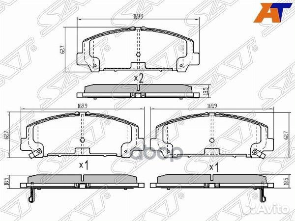 Колодки тормозные перед infiniti QX80/QX56 10