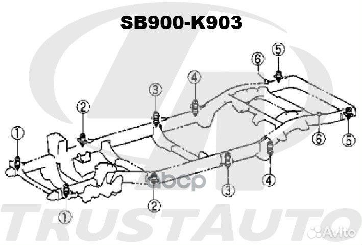 Комплект подушек кузова (TA); SB900-K903