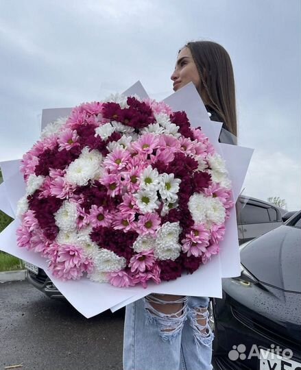 Цветы с доставкой хризантемы букет Воронеж