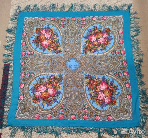 Павловопосадский платок шерсть новый