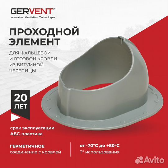 Проходной элемент для фальцевой и битумной кровли