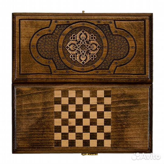 Нарды и шашки резные Золотое плетение 30 х 30 см бук Армения 62501