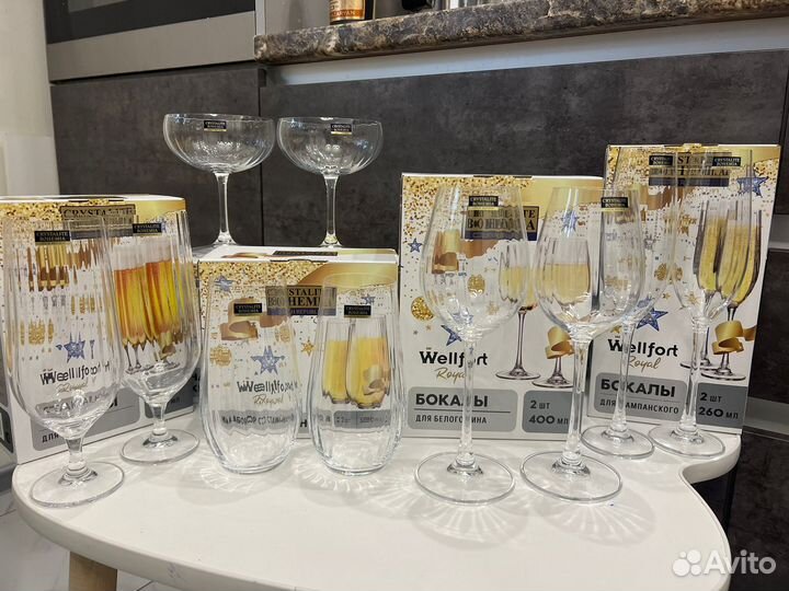 Фужеры бокалы богемия