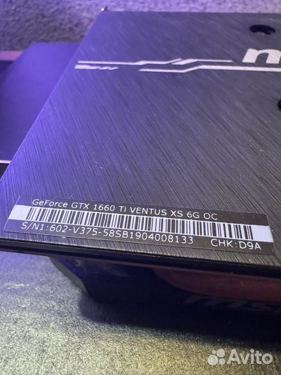 Видеокарта MSI GeForce GTX 1660 TI Ventus 6GB