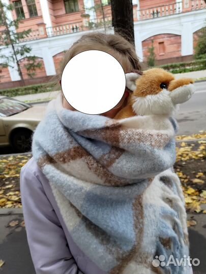 Шарф/палантин Zolla голубой в клетку