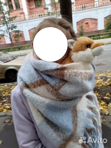 Шарф/палантин Zolla голубой в клетку