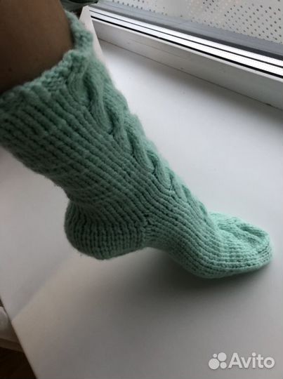 Носки шерстяные ручной вязки