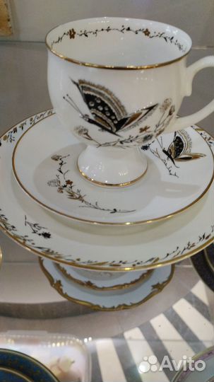 Чашка тройка костяной фарфор лфз 1980 год