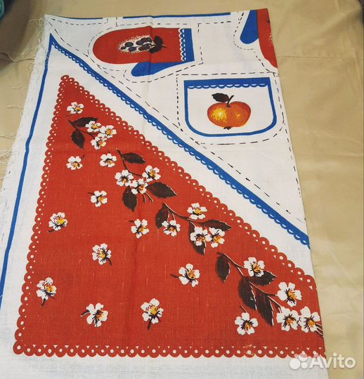 Ткань лен СССР купон