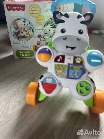 Ходунки каталка fisher price зебра