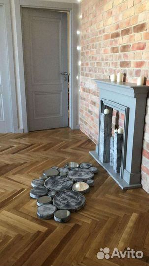 Каминный портал Париж серый