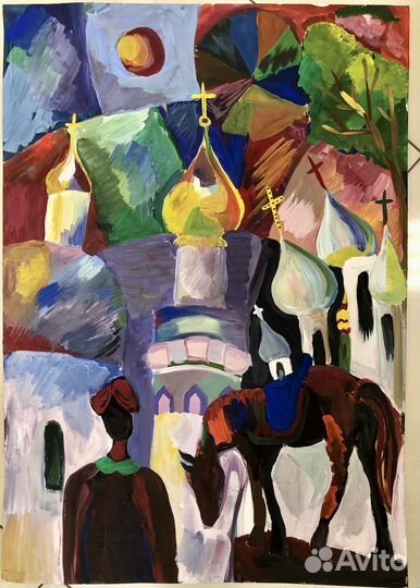 Вологда. Соборная горка. Картина в стиле Лентулова