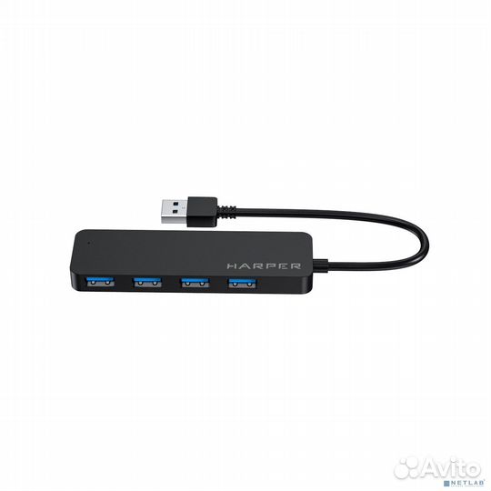 Harper HUB-04M Black USB -концентратор, Интерфейс: