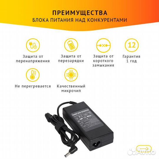 Блок питания для ноутбука Lenovo 19V, 4.74A, 90W