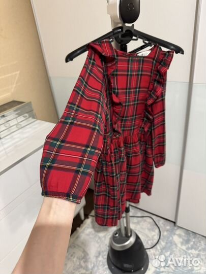 Платье школьное в клеточку hm 8-9 лет 134 рост