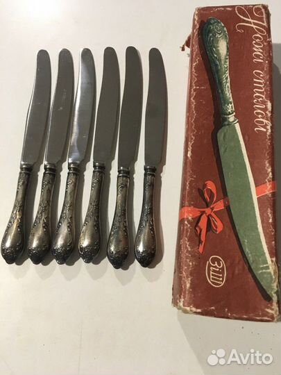 Набор из 6 ножей: СССР, завод им.Шевченко мельхиор
