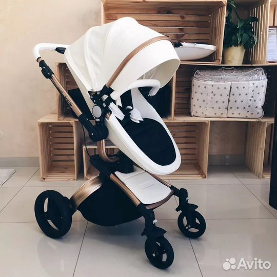 Коляска 3в1 aulon на золотой раме (wait)