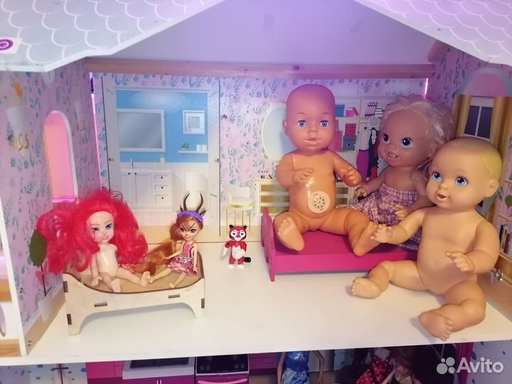 Кукольный домик для барби с мебелью