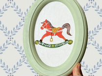 Картина в детскую лошадка в раме