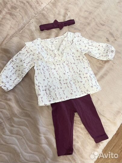 Комплект рубашка лосины повязка на девочку 74