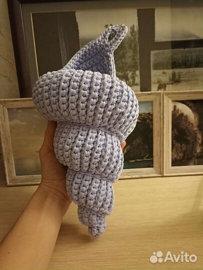 Корзина подвесная вязаная Ракушка кашпо